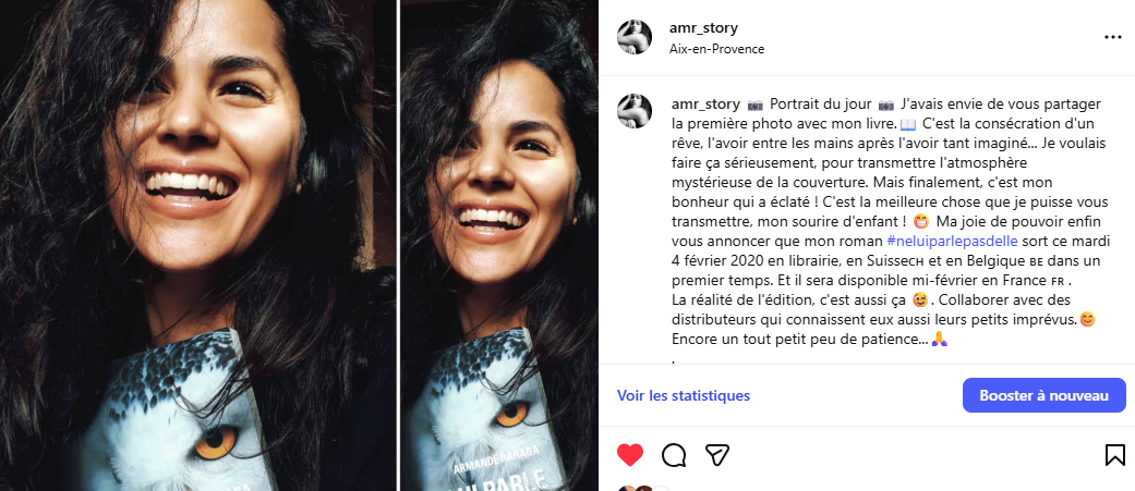 Annonce de la parution du roman